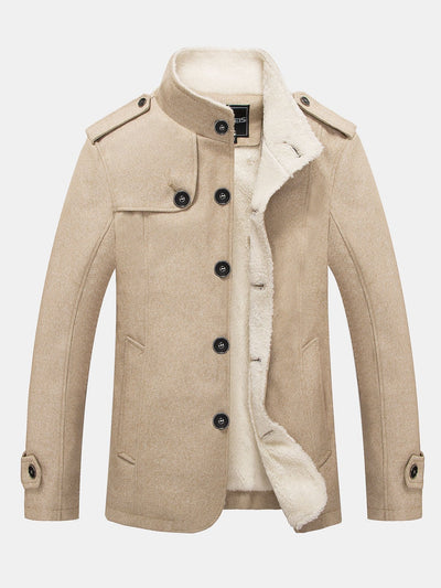Mateo | Teddy Lined Funnel Neck Wool Look Coat