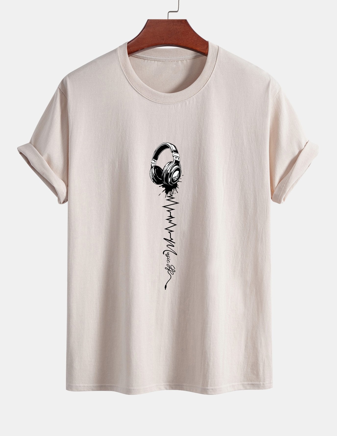 Tulio® | Earphone Print Cotton T-Shirt