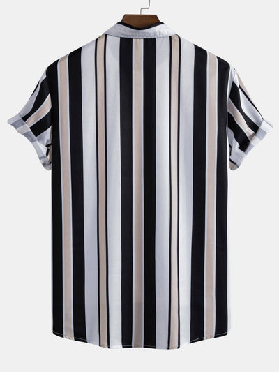 Anfernee® | Stripe Print Button Up Shirt