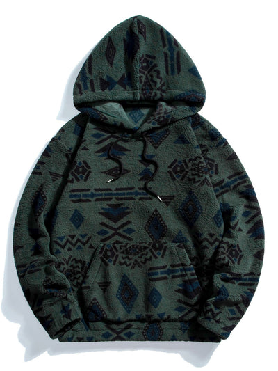 Frederick | Aztec Print Teddy Hoodie