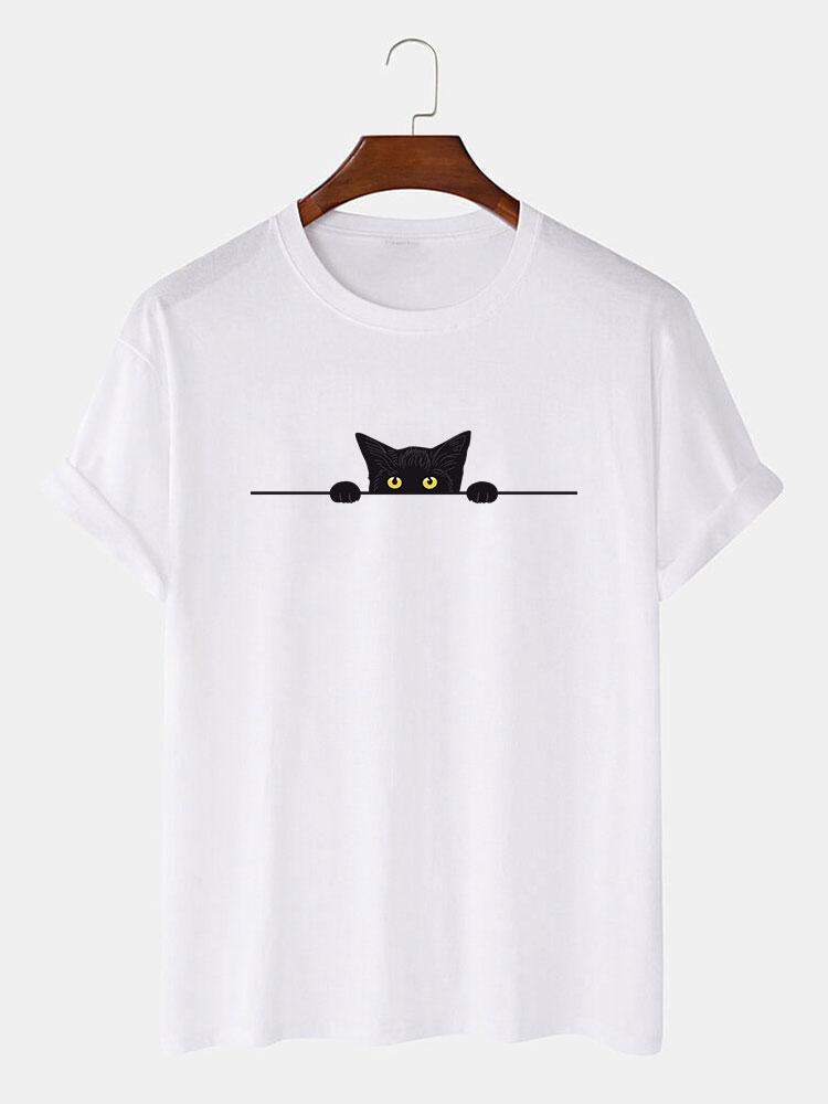 Tristán® | Black Cat Print T-Shirt