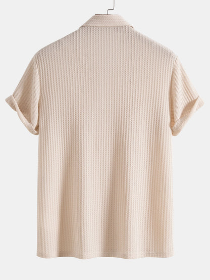 Zeus® | Knitted Waffle Polo Shirt