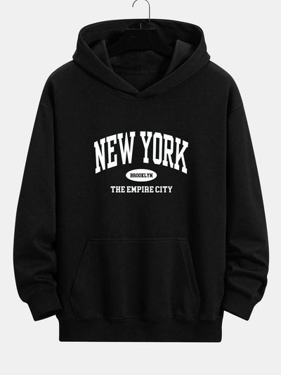 Arthur | New York Slogan Print Relax Fit Hoodie