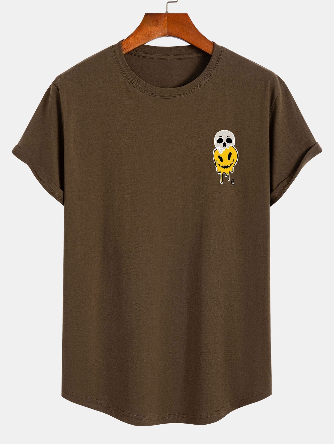 Nico® | Skull Evil Face Print Cotton Arc Hem T-Shirt