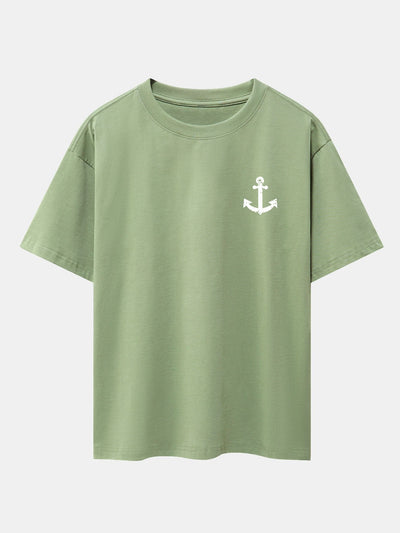 Alenio® | Anchor Print Drop Shoulder Oversize T-Shirt