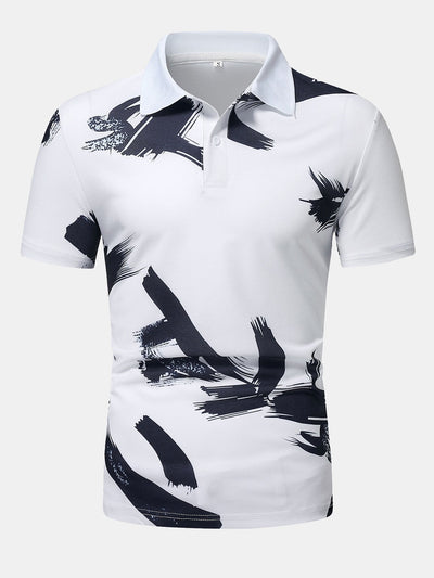 Arlo | Brushstroke Print Polo Shirt