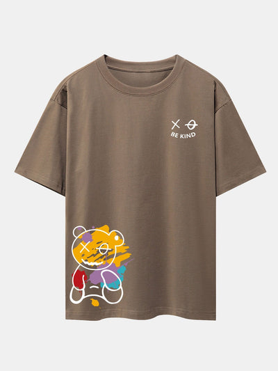 Thomas® | Graffiti Bear Print Drop Shoulder Oversize T-Shirt