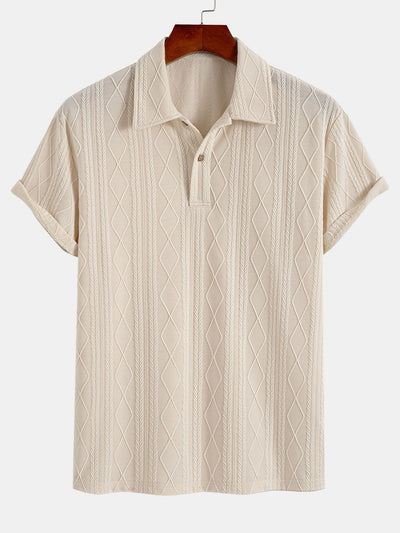 Gavin® | Knitted Geometric Rhombus Jacquard Polo