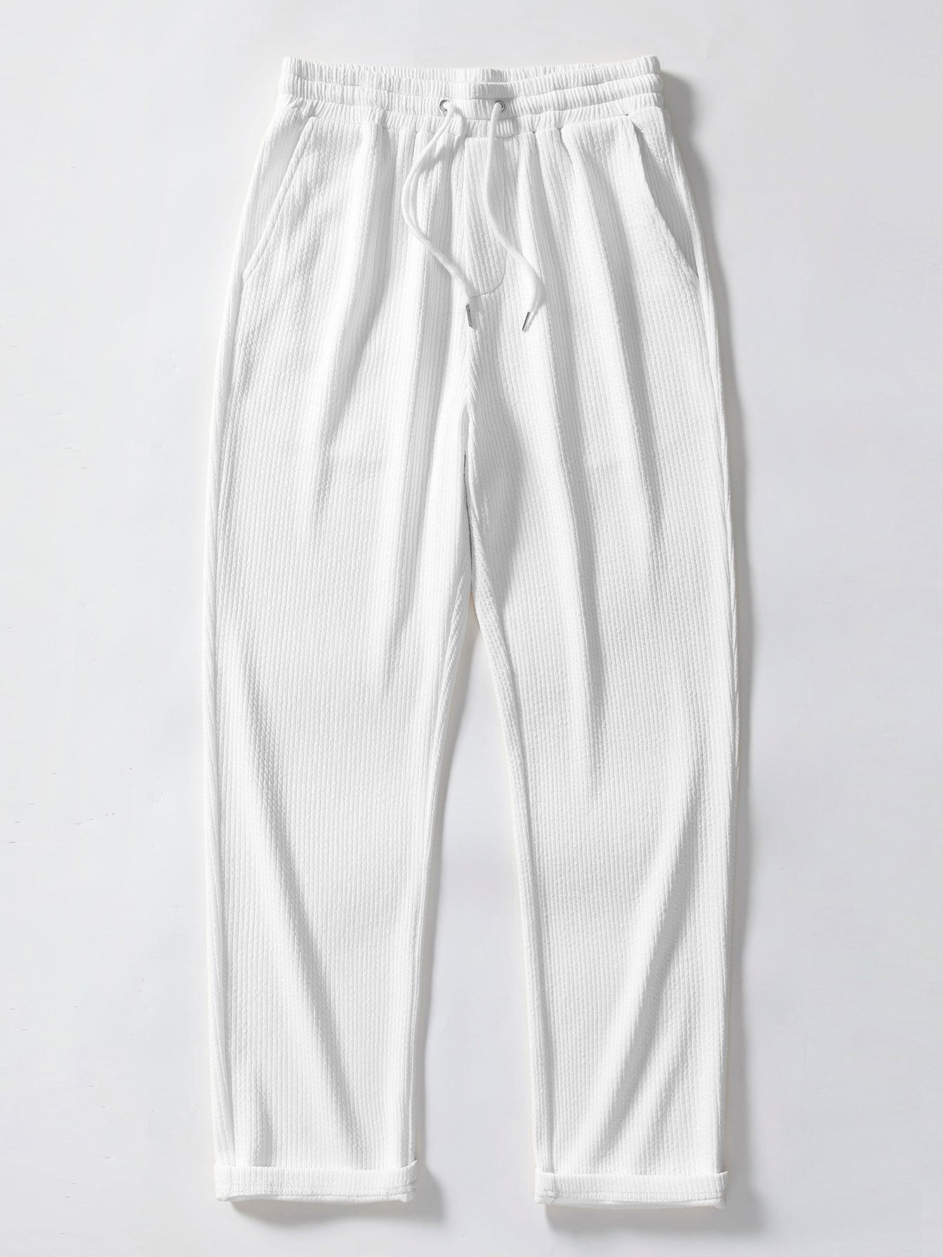 Aeolus® | Muscle Fit Ribbed Arc Hem T-Shirt & Straight Leg Ribbed Pants
