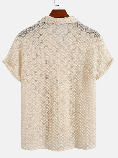Arvel® | Wavy Jacquard Textured Cuban Shirt