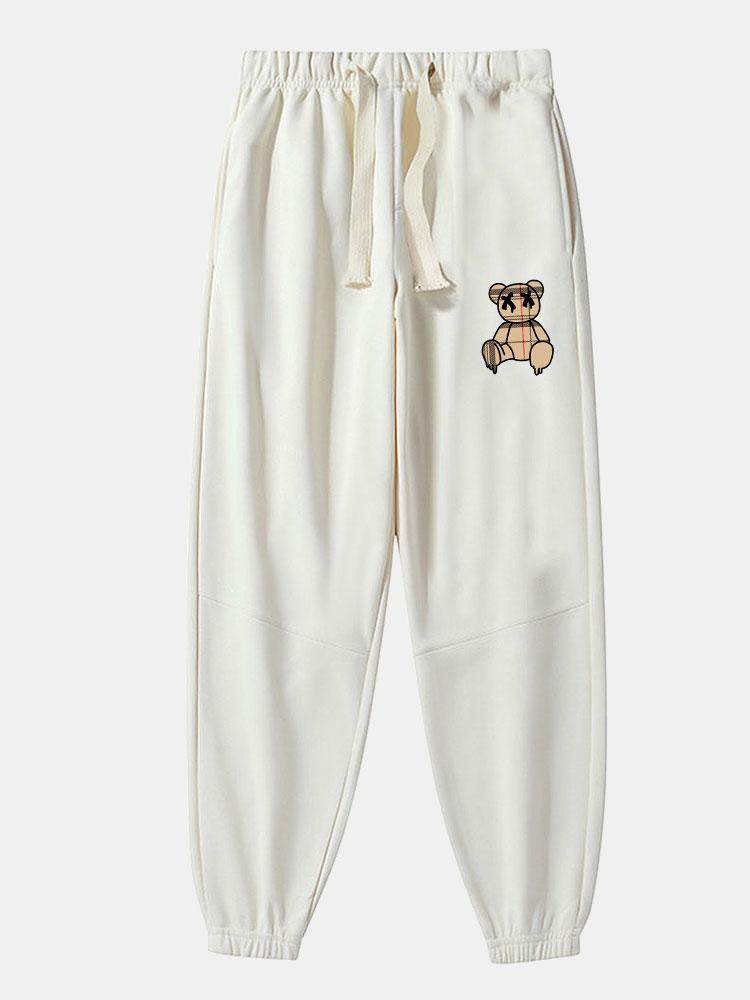 Baldovino® | Plaid Pattern Dissolving Bear Print Cotton Blend Jogger Pants