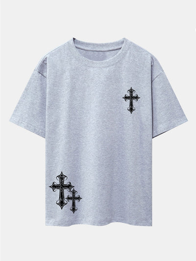 Aníbal® | Cross Print Drop Shoulder Oversize T-Shirt