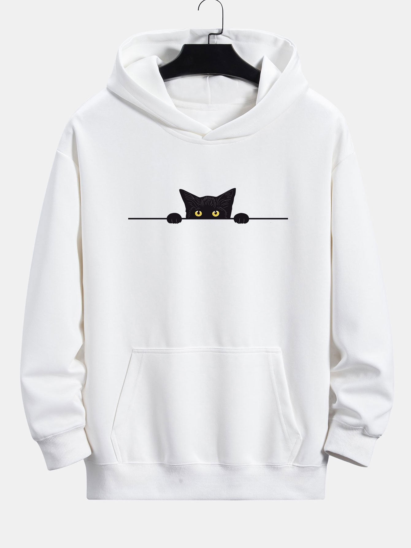 Balthazar | Black Cat Print Relax Fit Hoodie