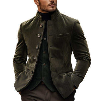 Men's Vine Cordroy Stand Collar Single Breasted SliFit Blazer