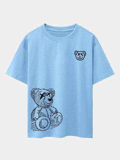 Héctor® | Cartoon Bear Print Drop Shoulder Oversize T-Shirt