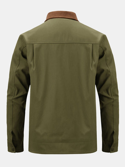Kian | Corduroy Collar Zip Up Jacket