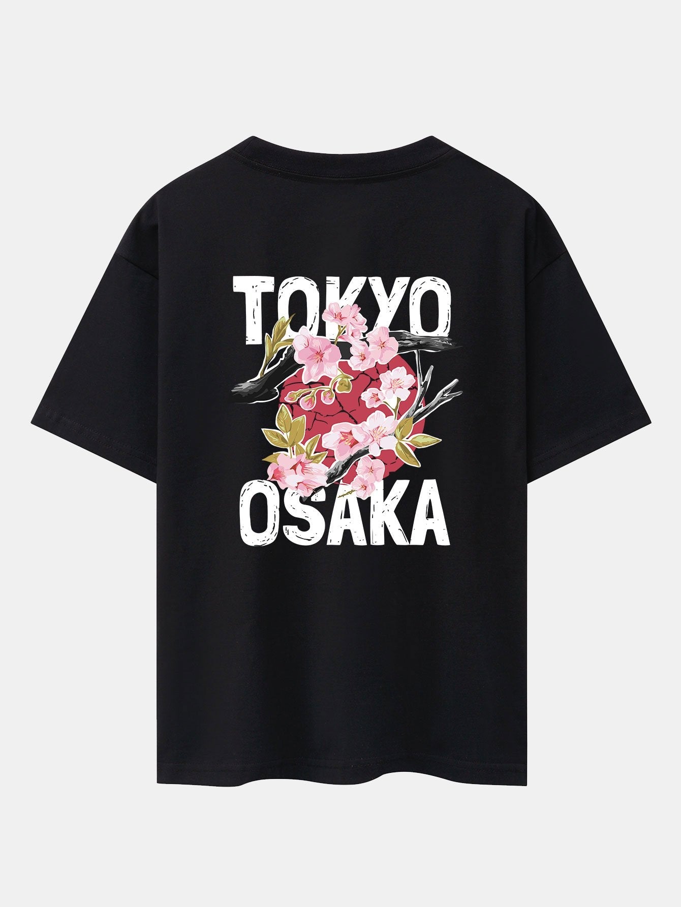 Joey® | Tokyo Cherry Blossoms Back Print Heavy Weight Oversize T-Shirt