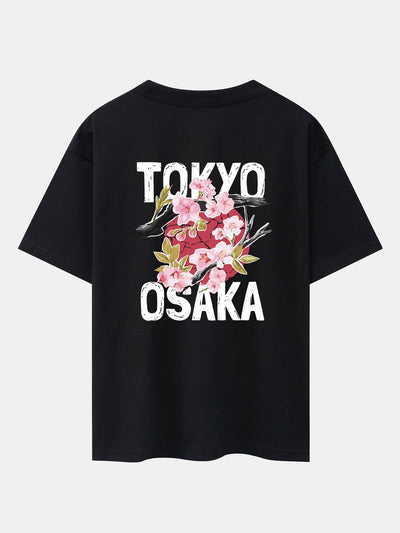 Joey® | Tokyo Cherry Blossoms Back Print Heavy Weight Oversize T-Shirt