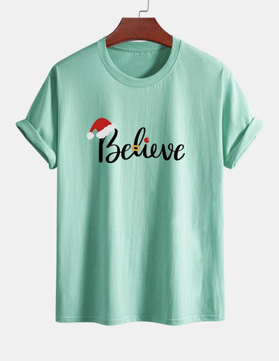 Aitor® | Christmas Believe Print Cotton T-Shirt