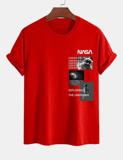 Ulpiano® | Nasa Moon Landing Print Cotton T-Shirt