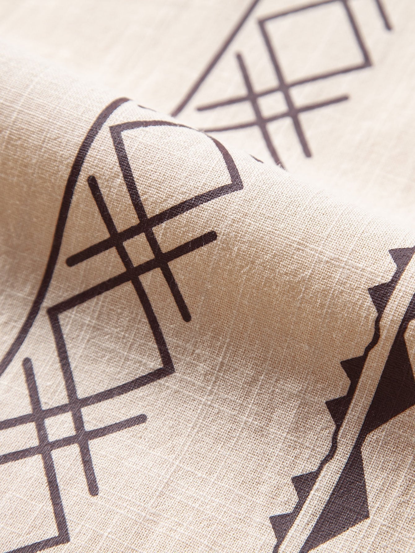 Arto® | Geometric Print Linen Look Shirt