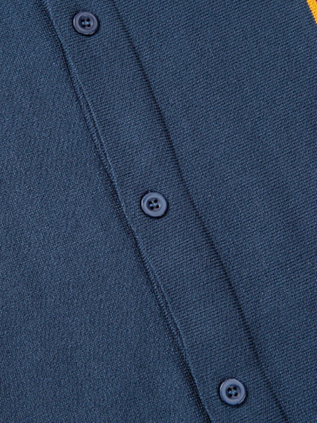 Ezra | Short Sleeve Multi Stripe Button Up Sweater Polo