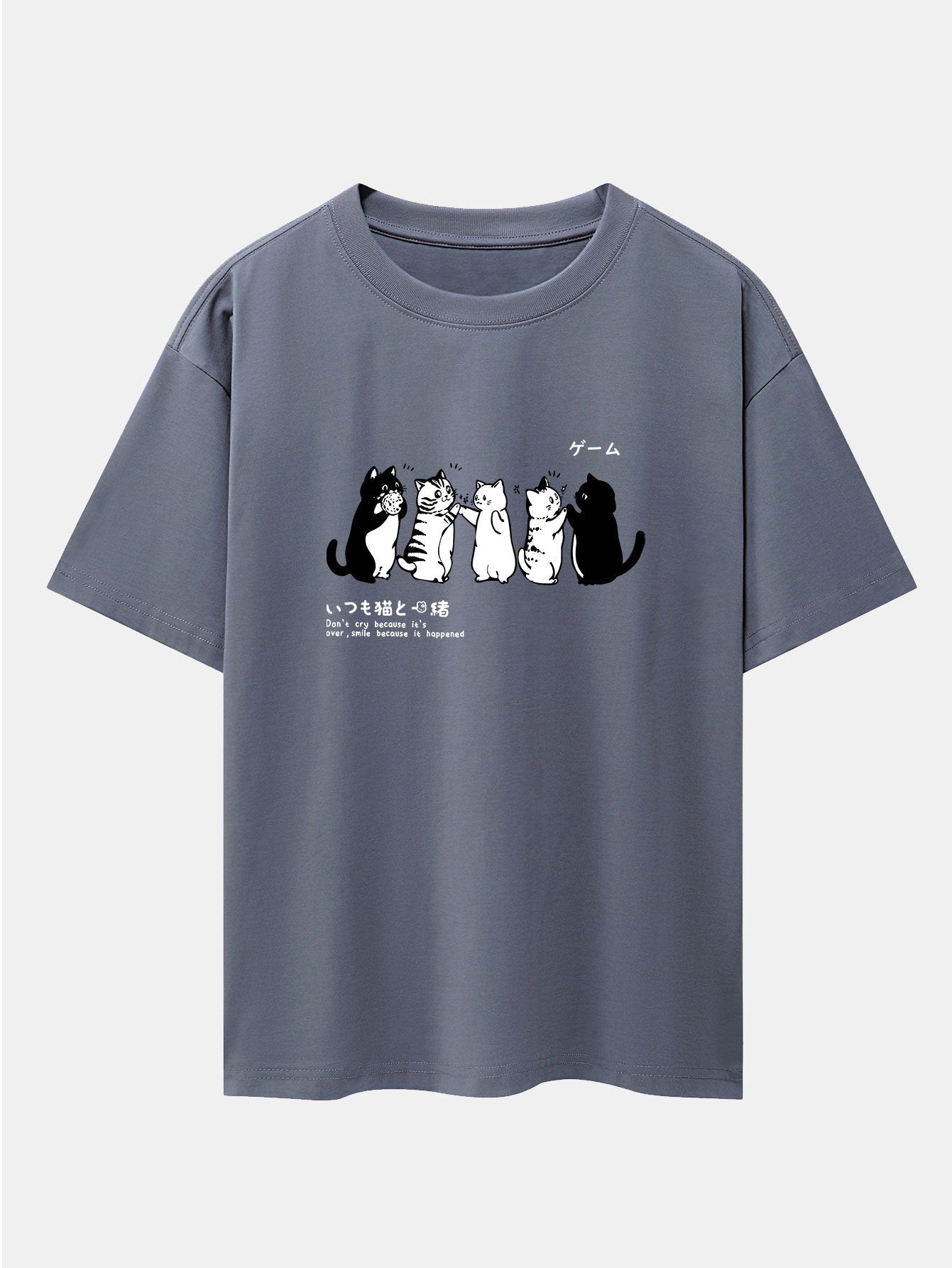 Ananías® | Friend Cat Print Drop Shoulder Oversize T-Shirt