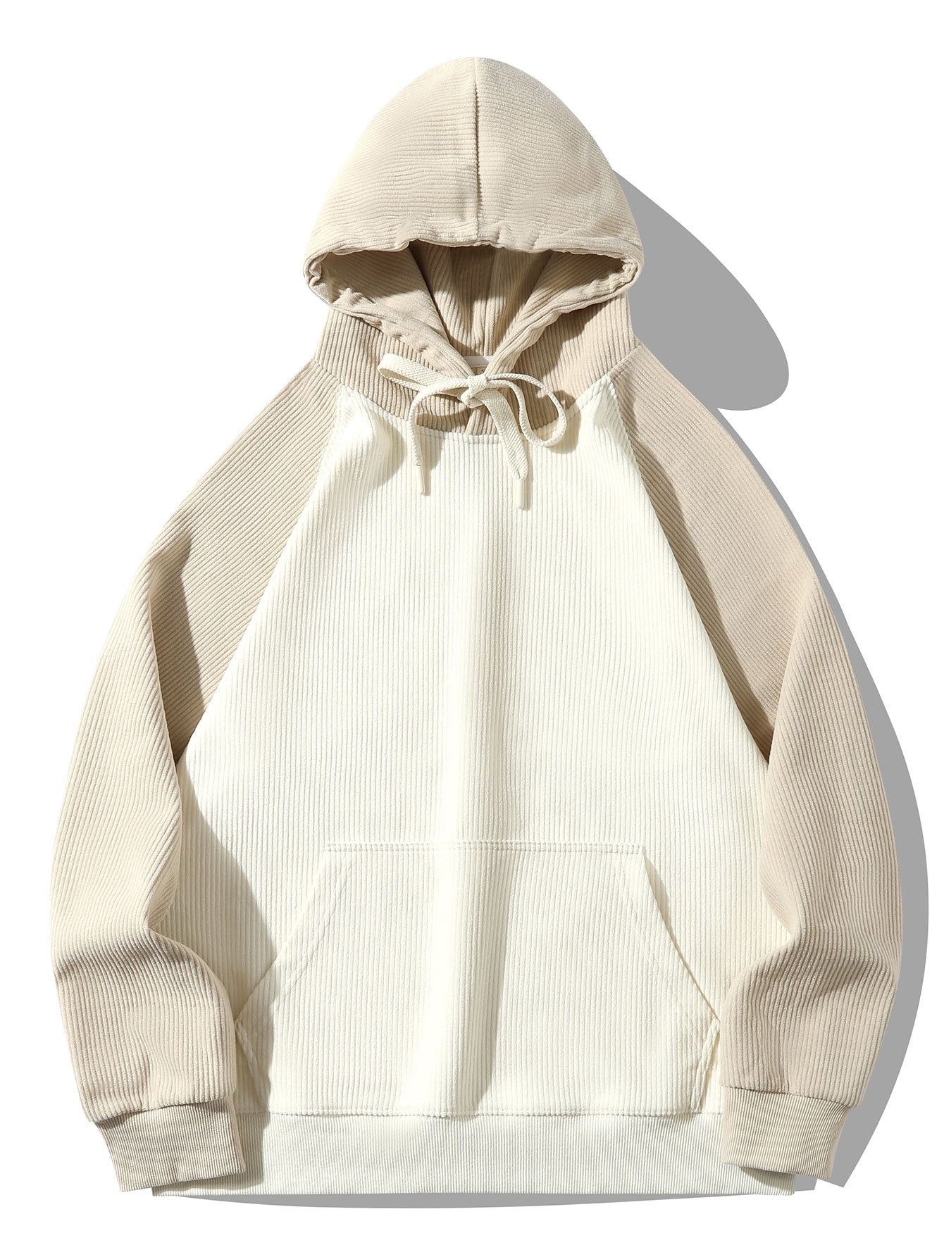 Adam | Paneled Corduroy Raglan Sleeves Hoodie