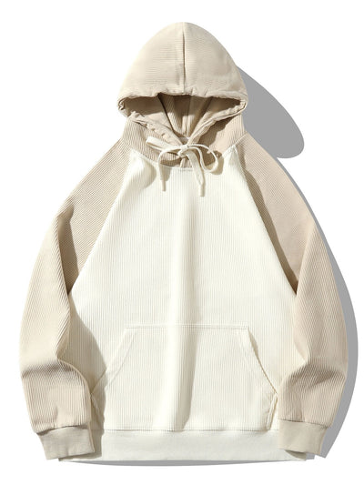 Adam | Paneled Corduroy Raglan Sleeves Hoodie