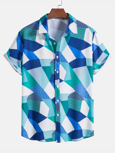 Anuar® | Color Block Geometric Print Shirt