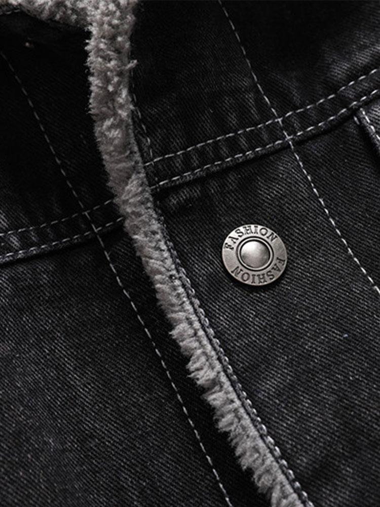 Emmett | Teddy Lined Washed Denim Jacket