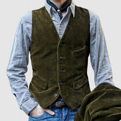 Manuel® | Traditional Men'S Vest Made Of Corduroy
