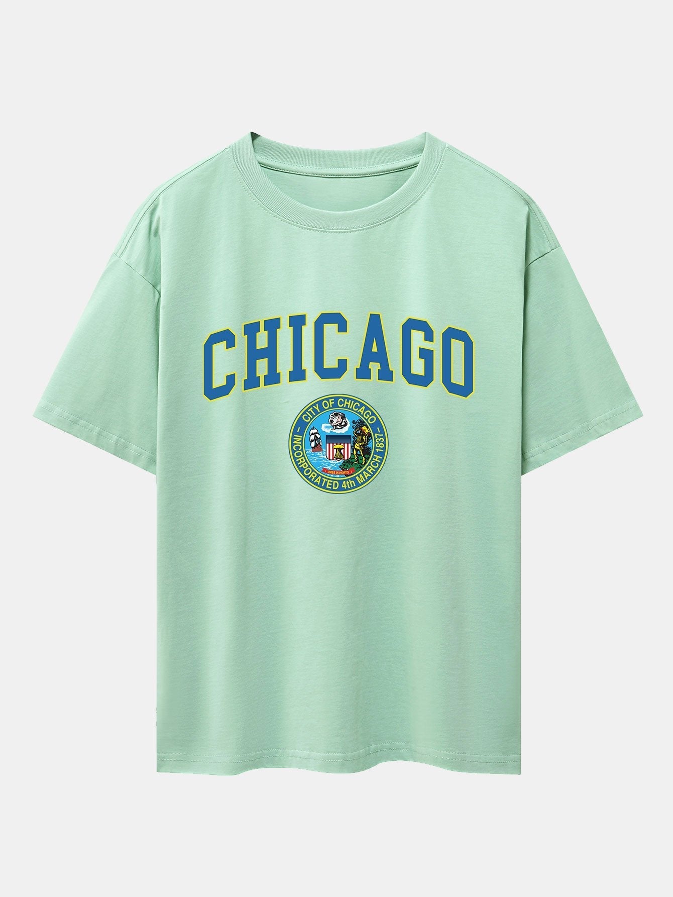 Alexis® | Chicago Coat Of Arms Print Drop Shoulder Oversize T-Shirt