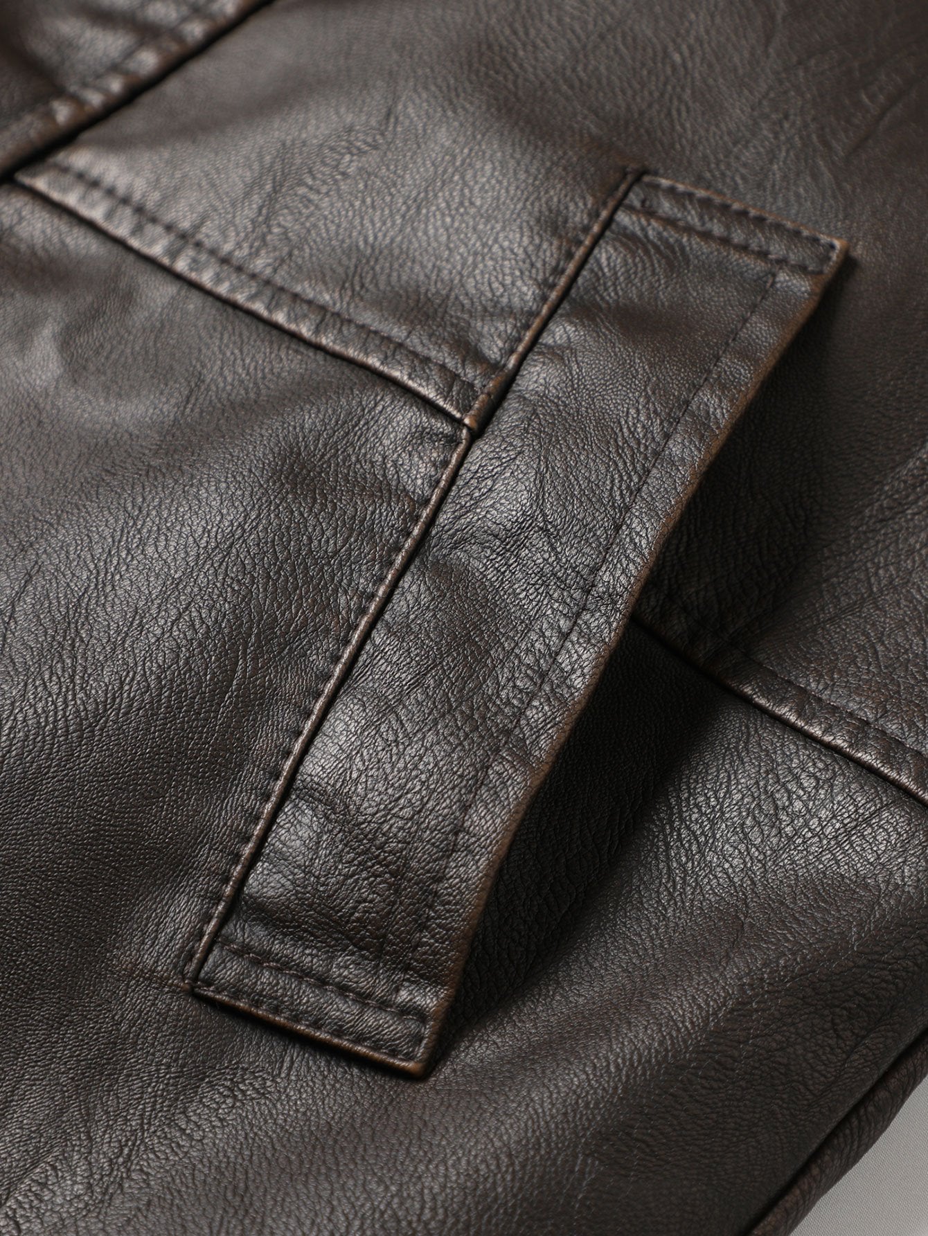 Leandro | Long Lined Faux Fur Lined PU Leather Overcoat