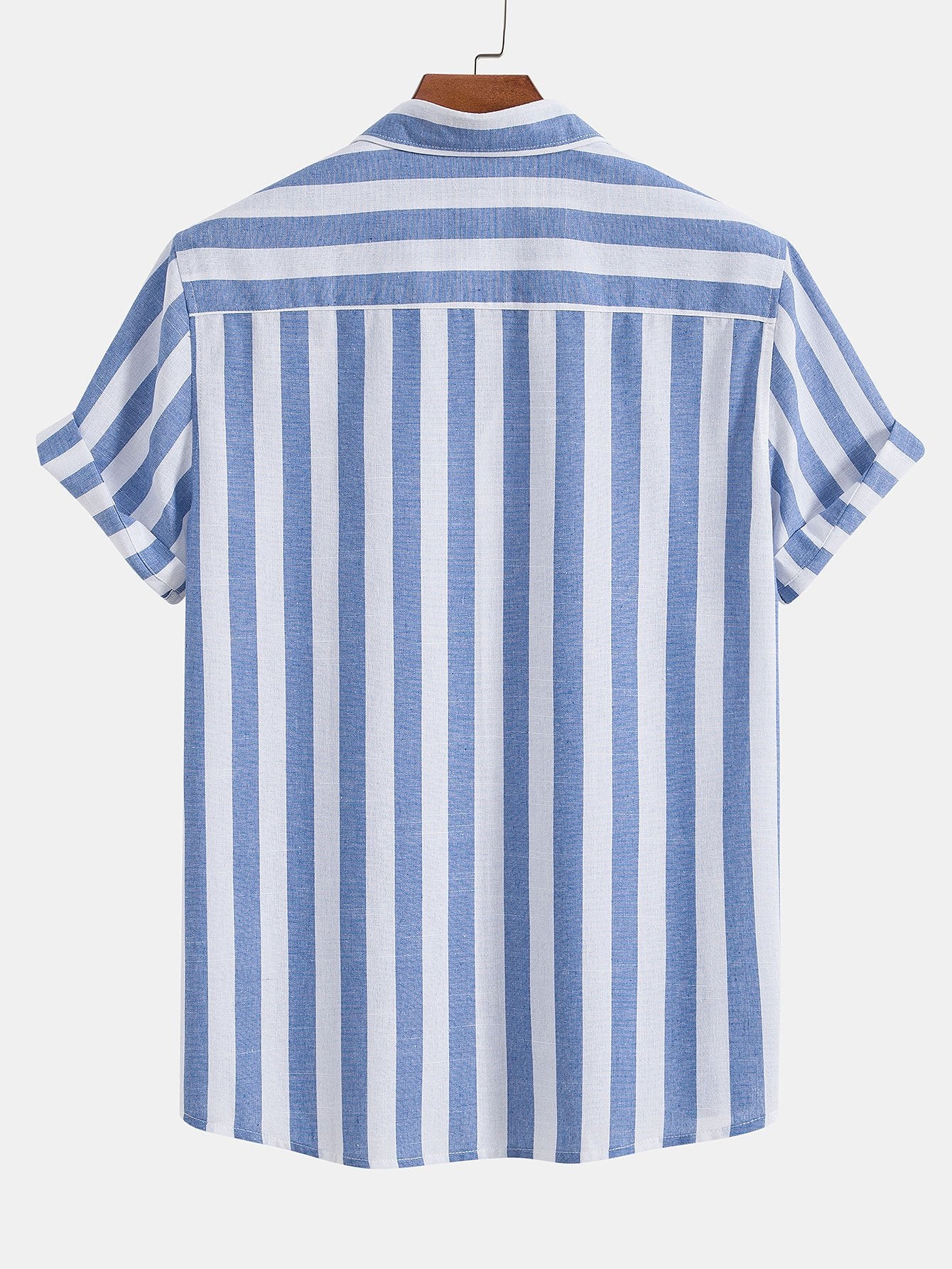 Arion® | Striped Cotton Blend Button Up Shirt