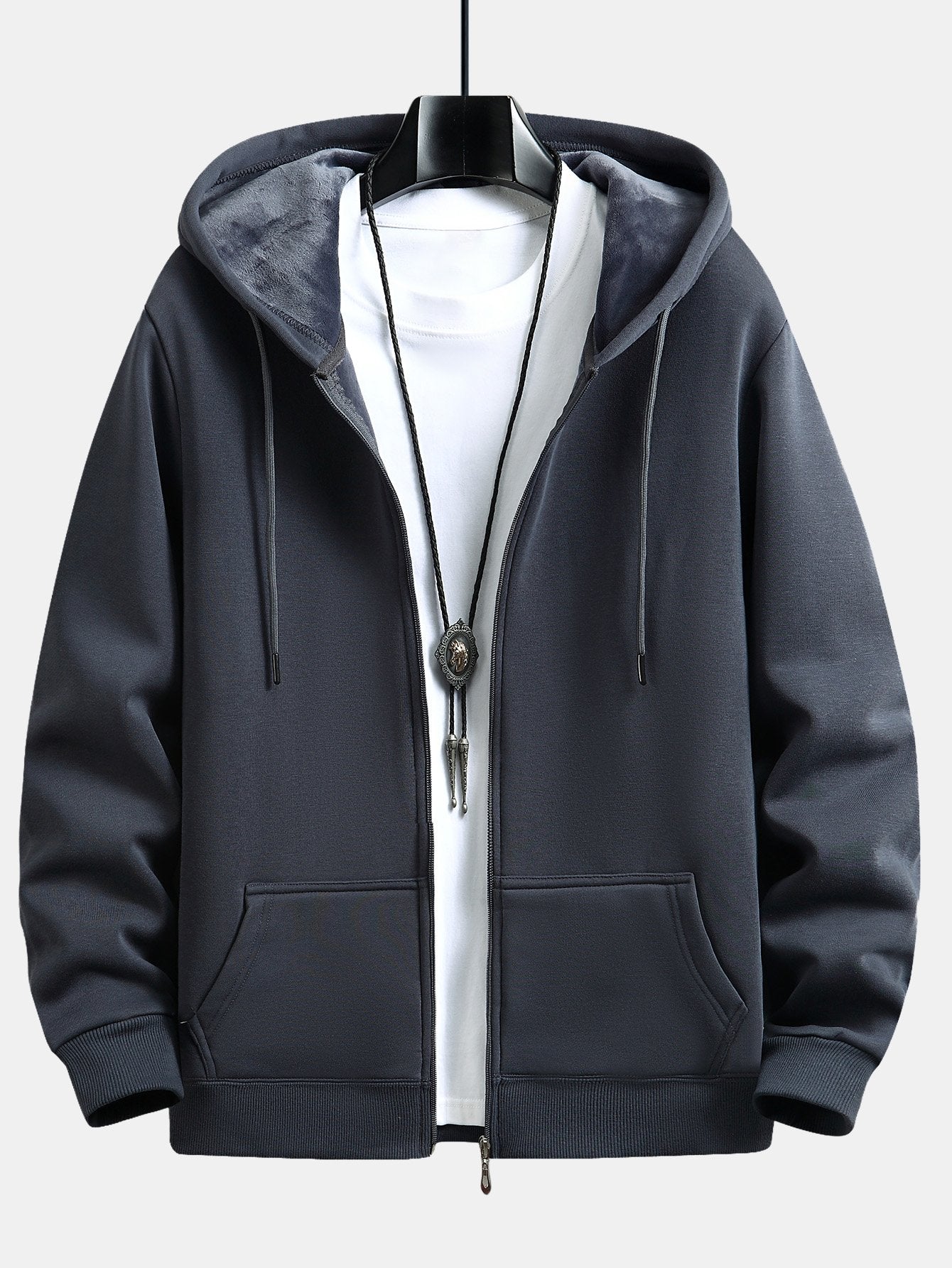 Charles | Plush Lined Relax Fit Zip Hoodie