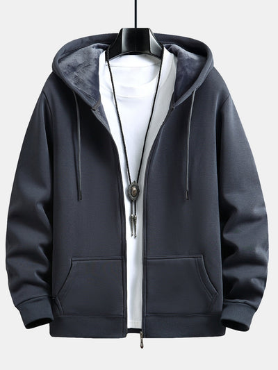 Charles | Plush Lined Relax Fit Zip Hoodie