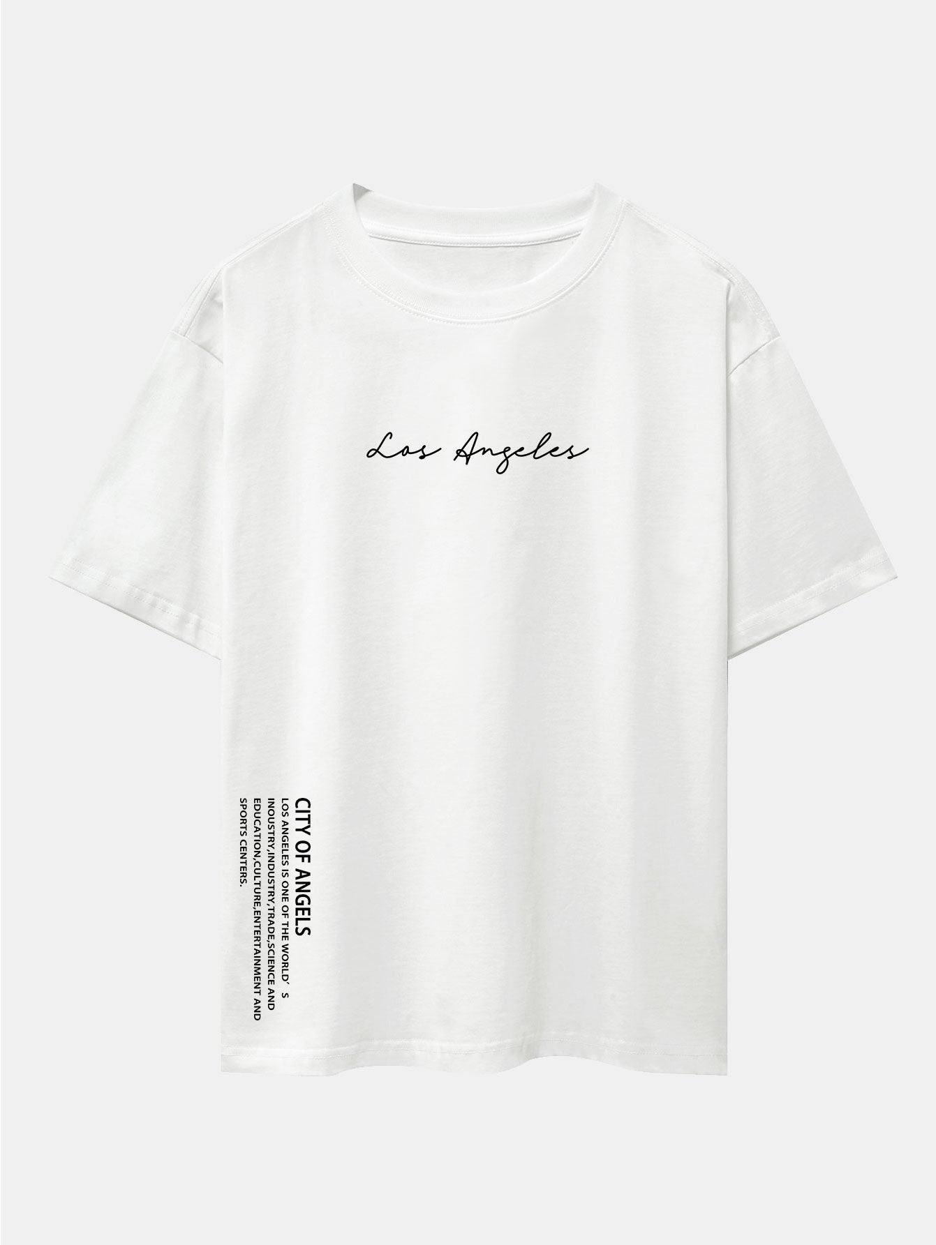 Ignacio® | Los Angeles Print Drop Shoulder Oversize T-Shirt & Corduroy Drawstring Shorts