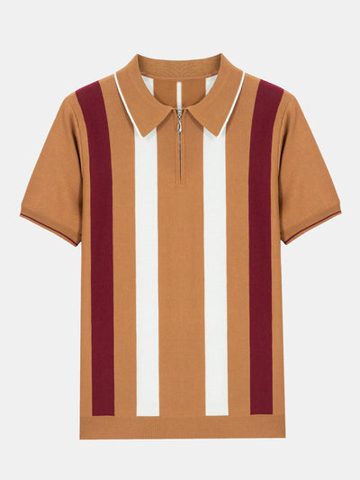 Theo | Striped Zip Sweater Polo