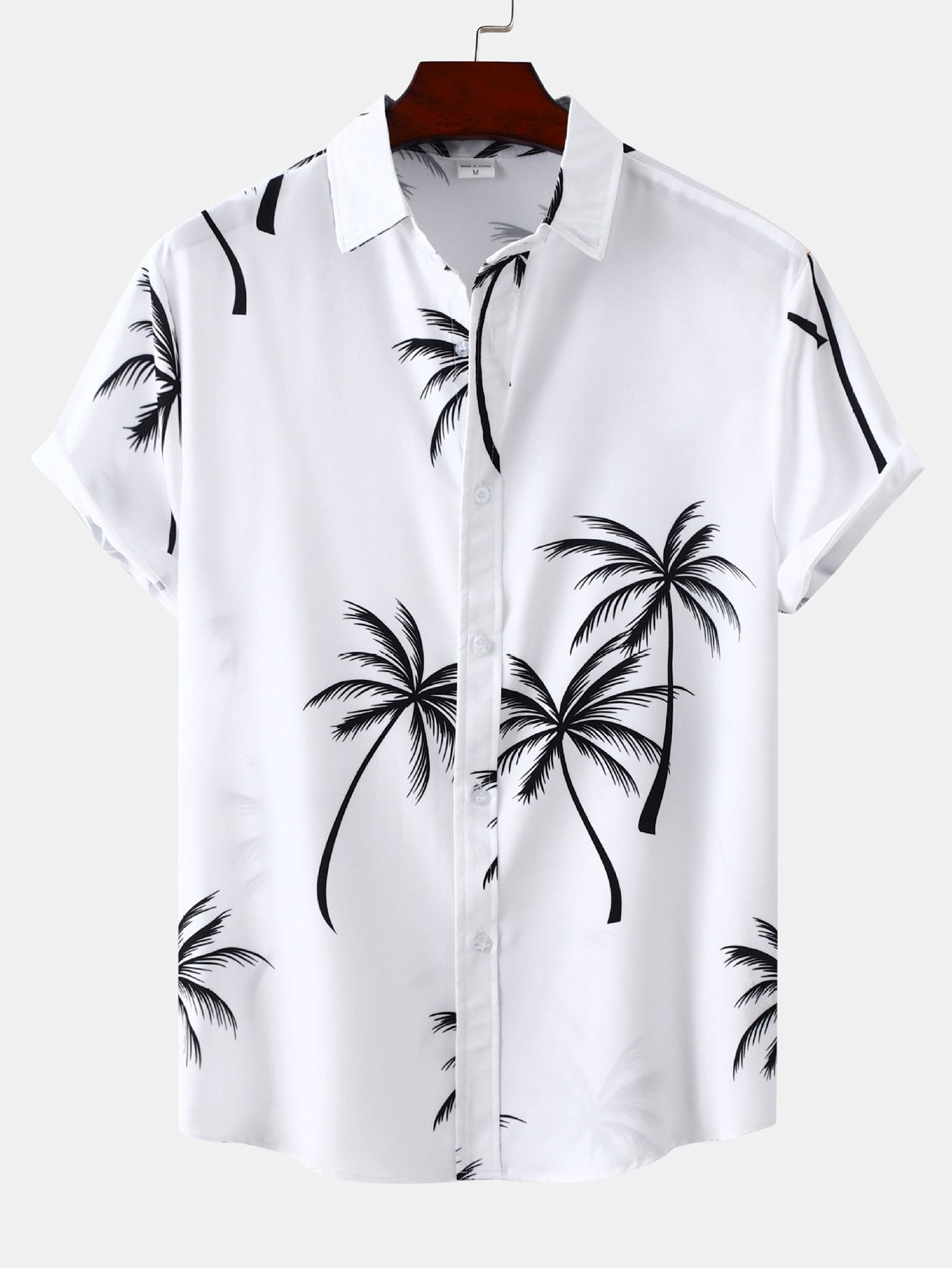 Manuel® | Tropical Leaf Print Button Up Shirt