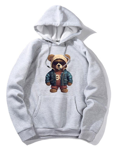 Benedict | Bear In Leather Jacket Print Hoodie