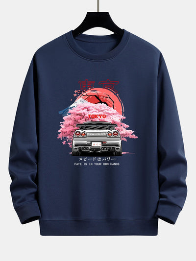 Kody® | Tokyo Sakura Car Print Relax Fit Sweatshirt