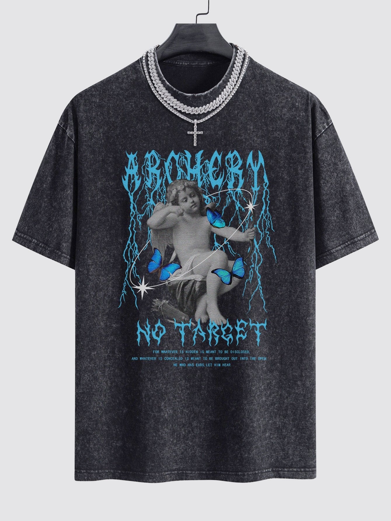 Isaac® | Character Slogan Print Washed Drop Shoulder Oversize T-Shirt