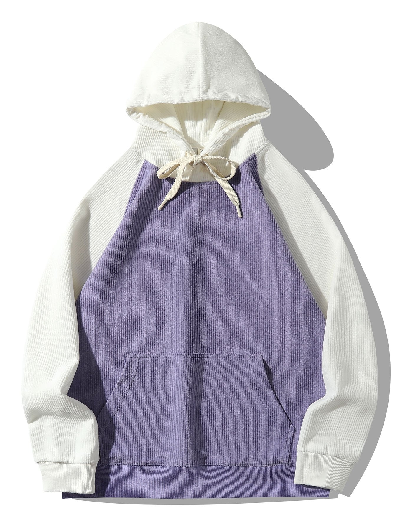 Adam | Paneled Corduroy Raglan Sleeves Hoodie