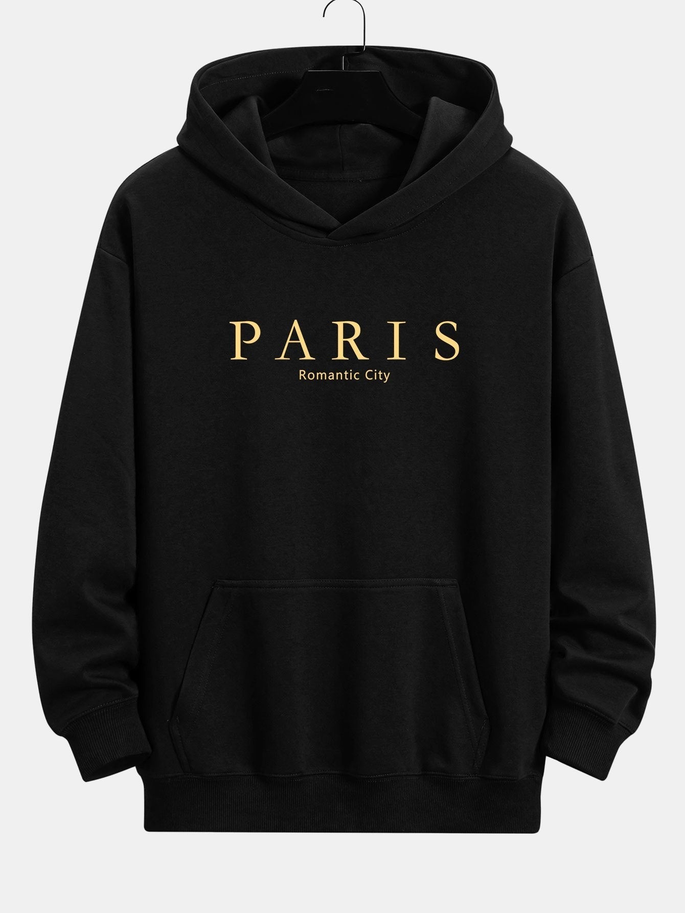 John | Paris Slogan Print Relax Fit Hoodie