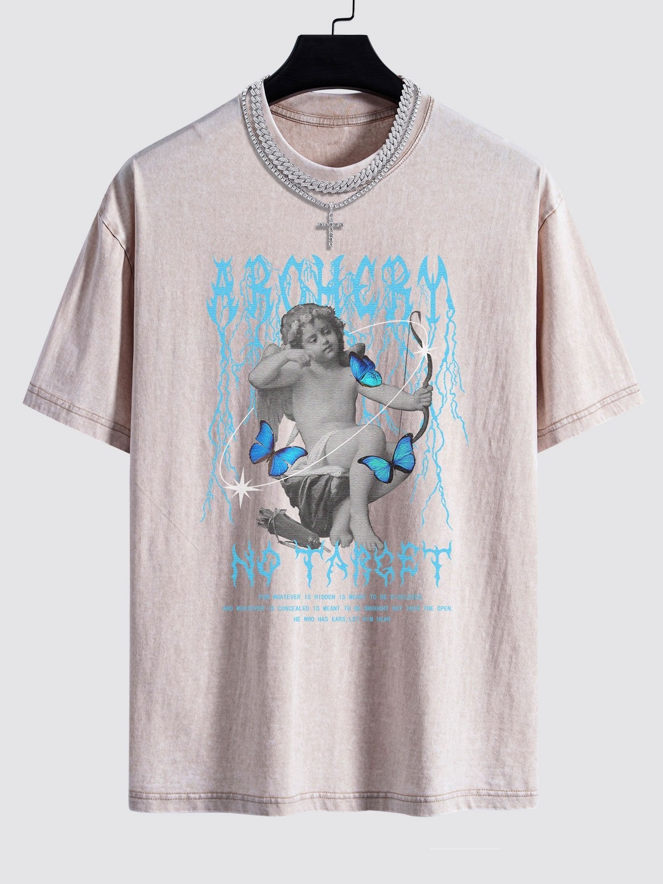 Isaac® | Character Slogan Print Washed Drop Shoulder Oversize T-Shirt