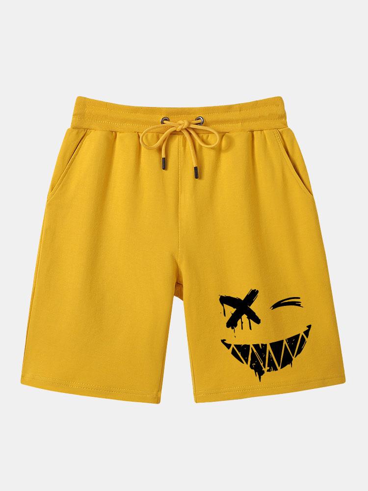 Gualterio® | Dissolved Smiley Face Print Man Mid Length Shorts