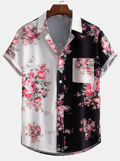 Warren® | Two Tone Rose Print Button Up Shirt