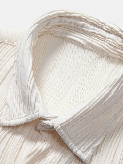 Basilio® | Wave Textured Button Up Shirt & Shorts