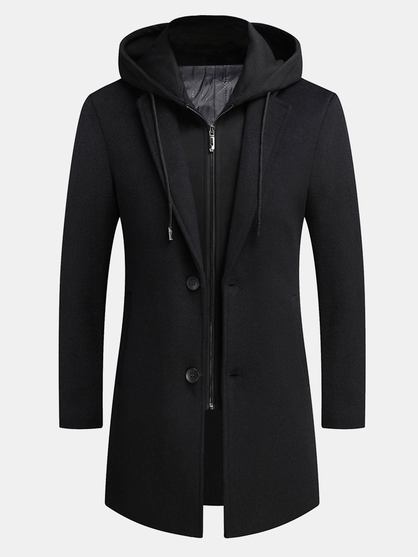 Sterling | Detachable Hooded Woolen Overcoat